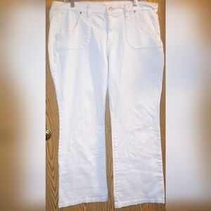 Ladies Talbots Slim Ankle White Denim Jeans Size 10 Pants Flare Wide